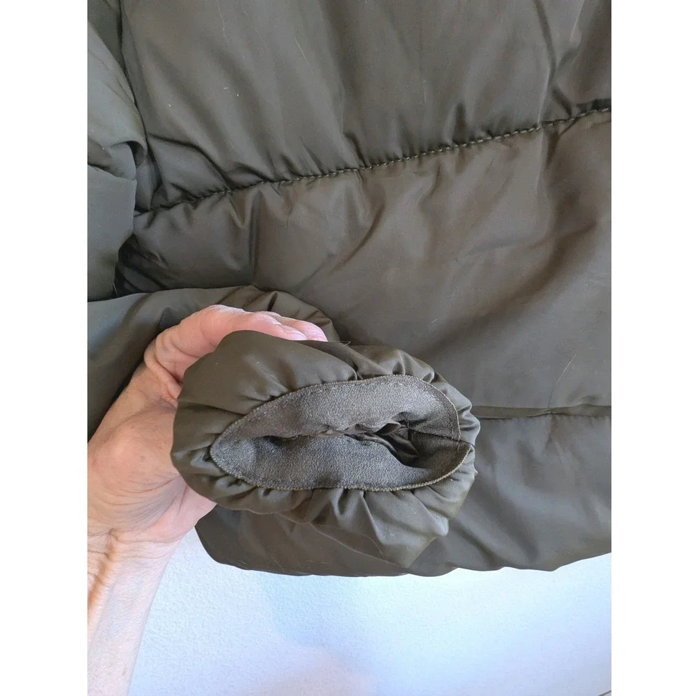 Snobbish Olive Grn Cropped Puffer Jacket Girls XL Womens XS Quilted Winter Coat